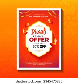 Diwali Festival Sale, Offer Poster Design Template