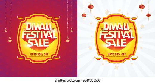 Diwali Festival Sale Offer, Template, Banner, Logo Design, Poster, Unit, Label, Web Header, Vector, illustration, Tag, Diwali Celebration background, Sign, Symbol, 50%off, Diwali modern logo.