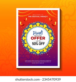 Diwali Festival Sale Poster Design Template