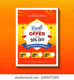Diwali Festival Sale Poster Design Template