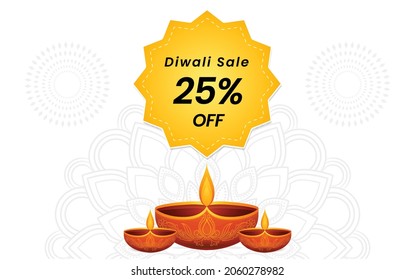 Diwali festival sale poster. Vector illustration design