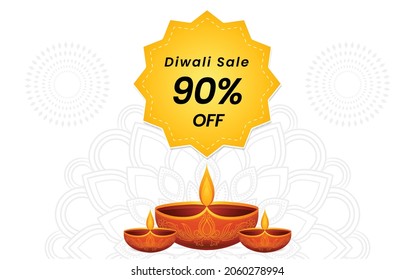 Diwali festival sale poster. Vector illustration design