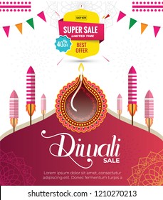 Diwali Festival Sale Template For Social Media Post