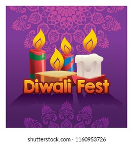 Diwali Festival with Various Candle