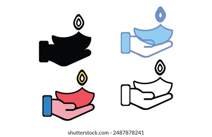 Diwali festival vector, clip art. Also useful as icon, logo, greeting card, web element, symbol, graphic image, silhouette and illustration.