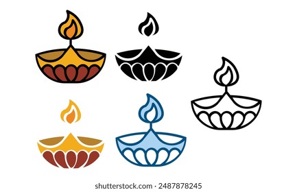 Diwali Festival Vektorgrafik, Clip Art. Auch als Symbol, Logo, Grußkarte, Web-Element, Symbol, grafisches Bild, Silhouette und Illustration.