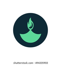 Diwali festival vector, clip art. Also useful as icon, logo, greeting card, circle app icon, symbol, graphic image, silhouette and illustration.
