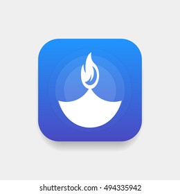 Diwali festival vector, clip art. Also useful as icon, logo, greeting card, square app icon, symbol, graphic image, silhouette and illustration.