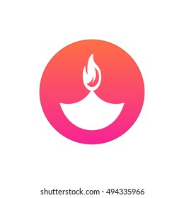Diwali festival vector, clip art. Also useful as icon, logo, greeting card, circle app icon, symbol, graphic image, silhouette and illustration.