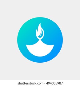 Diwali festival vector, clip art. Also useful as icon, logo, greeting card, circle app icon, symbol, graphic image, silhouette and illustration.