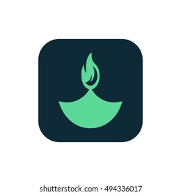 Diwali festival vector, clip art. Also useful as icon, logo, greeting card, square app icon, symbol, graphic image, silhouette and illustration.