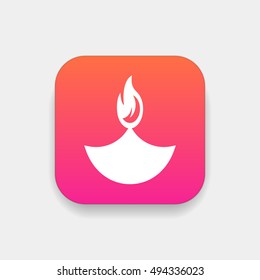 Diwali festival vector, clip art. Also useful as icon, logo, greeting card, square app icon, symbol, graphic image, silhouette and illustration.