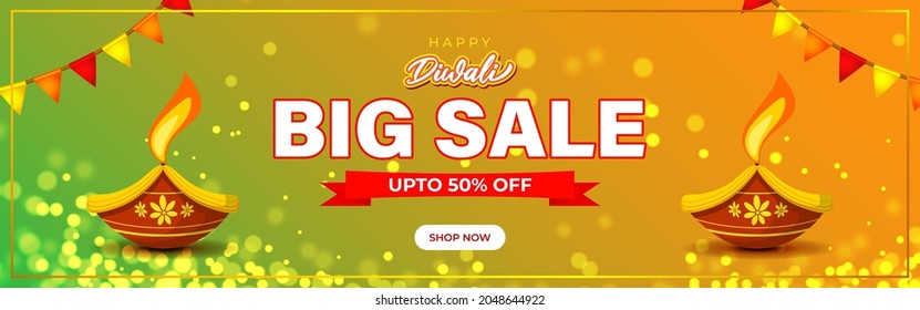 Diwali Festive Season Sale banner, Limited offer Dipawali, Indian festival, Diya lamp, oil lamp, vector illustration offer banner, advertisement