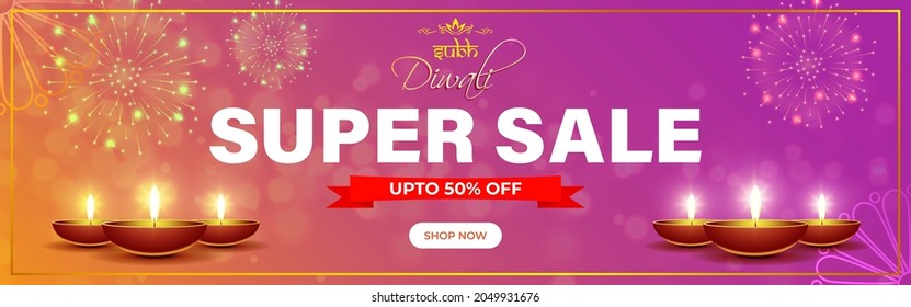 Diwali Festive Season Sale banner, Limited offer Dipawali, Indian festival, Diya lamp, oil lamp, vector illustration offer banner, advertisement