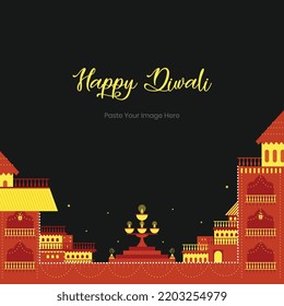 Diwali Filter Social Media post with Happy Diwali Text 