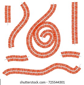 Diwali fire crackers garland series. An assorted set of firecracker strip vector illustration.