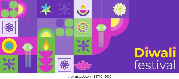 Diwali fire festival. Happy Diwali background. Holiday with a candle. Indian holiday greeting card. Vector illustration