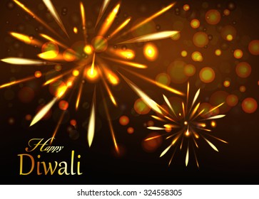 Diwali fireworks vector background