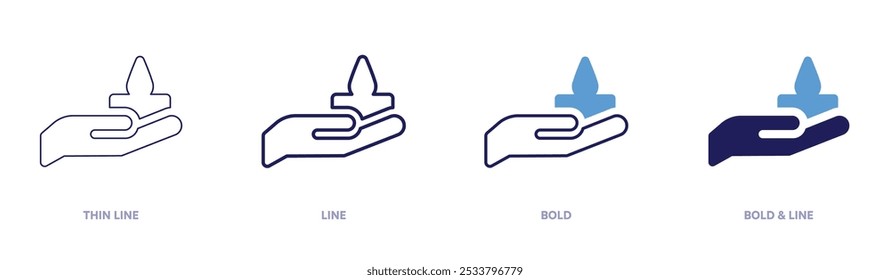 Diwali gifts icon in 4 different styles. Thin Line, Line, Bold, and Bold Line. Duotone style. Editable stroke.