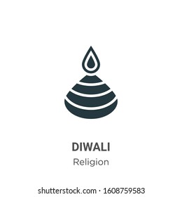 Diwali glyph icon vector on white background. Flat vector diwali icon symbol sign from modern religion collection for mobile concept and web apps design.