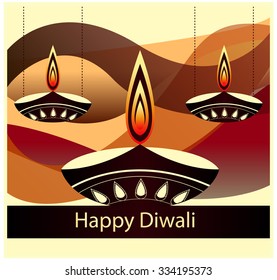 Diwali greeting card or background. Vector illustration.