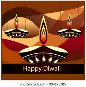 Diwali greeting card or background. Vector illustration.