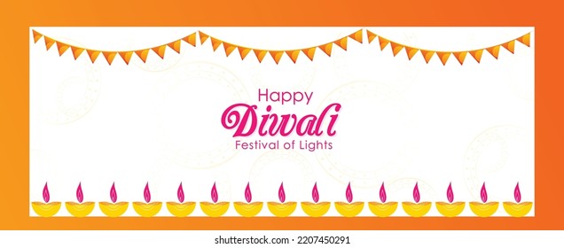 Diwali greeting card with beautiful lamp and rangoli illustration with textured background. Happy Diwali, festival of lights, design card,banner,poster. Oil lamps. for Shubh Deepawali.