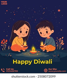 Diwali Greeting card EPS  10