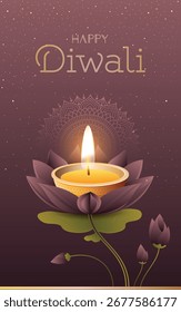 Diwali greeting card template design. 