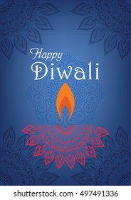 Diwali greeting design for Diwali festival celebration in India