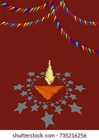 Diwali Greeting Design Vector Art