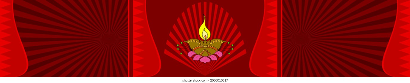 Diwali Greeting, Festival Of Light, Symbolic Victory Of Light Over Darkness, Good Over Evil Vector Art Illustration