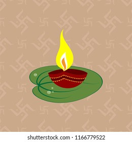 Diwali Greeting, Festival Of Light Vector Art Illustration