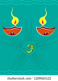 Diwali Greeting, Festival Of Light Vector Art Illustration