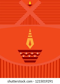 Diwali Greeting, Festival Of Light Vector Art Illustration