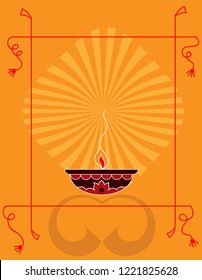 Diwali Greeting, Festival Of Light Vector Art Illustration