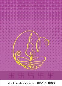 Diwali Greeting, Festival Of Light Vector Art Illustration