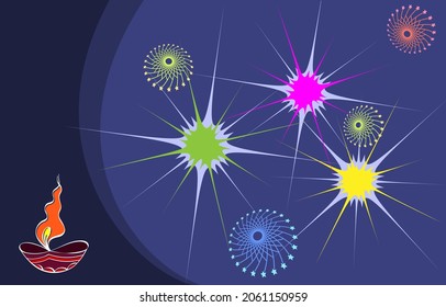 Diwali Greeting, Festival Of Light Vector Art Illustration