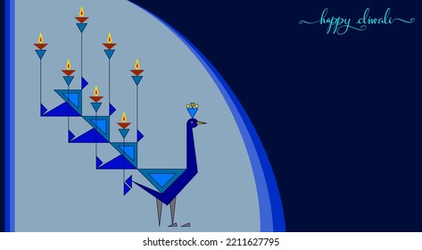 Diwali Greeting, Festival Of Light Vector Art Illustration