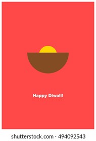 Diwali Greeting (Minimalist Flat Style Vector Illustration Poster Design)