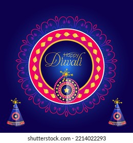 Diwali greetings abstract vector background
