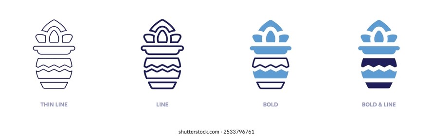 Diwali hampers icon in 4 different styles. Thin Line, Line, Bold, and Bold Line. Duotone style. Editable stroke.