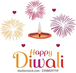 Diwali Hindu celebration symbolizing vector style art illustration