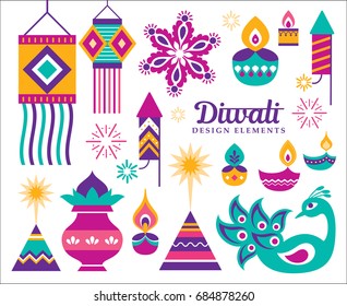 Diwali Hindu festival design elements