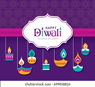 Diwali Hindu festival greeting card