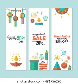 Diwali Hindu festival sale banner design for social media