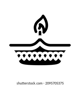 diwali holiday glyph icon vector. diwali holiday sign. isolated contour symbol black illustration