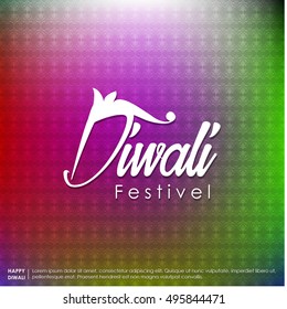 Diwali. Holiday Vector Illustration Of Religion Event Deepavali. Shiny Lettering Composition With Sparkles. Poster Template