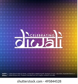 Diwali. Holiday Vector Illustration Of Religion Event Deepavali. Shiny Lettering Composition With Sparkles. Poster Template