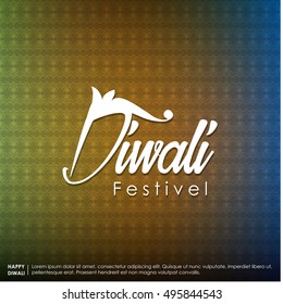 Diwali. Holiday Vector Illustration Of Religion Event Deepavali. Shiny Lettering Composition With Sparkles. Poster Template